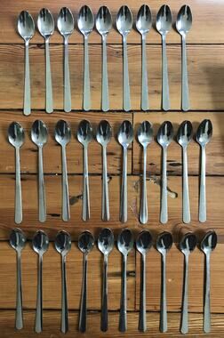 Set Lot 29 Choice Iced Tea Spoons Stainless Steel Commercial Resturant Flatware
